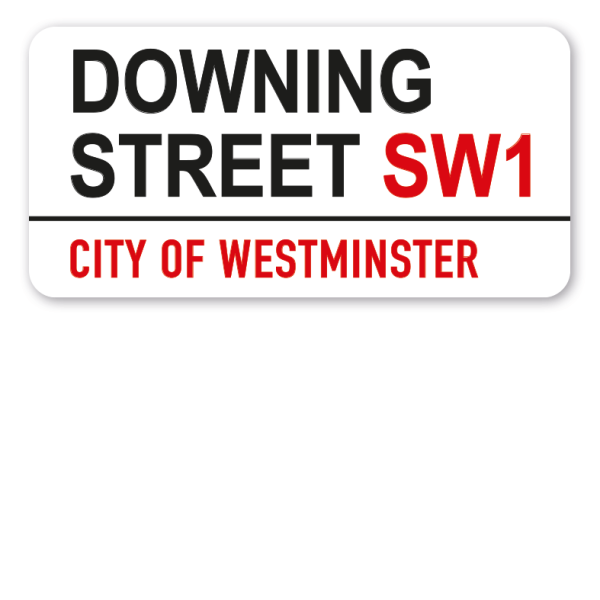 Straßenschild Downing Street SW1 - City of Westminster
