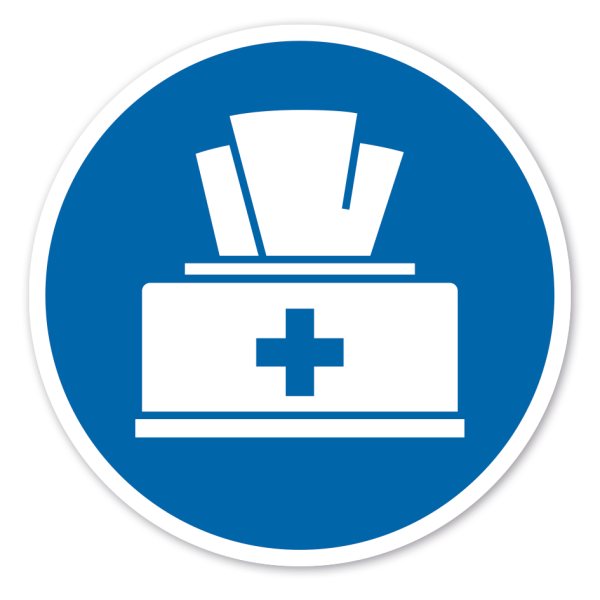 Gebotszeichen Desinfektionstücher benutzen