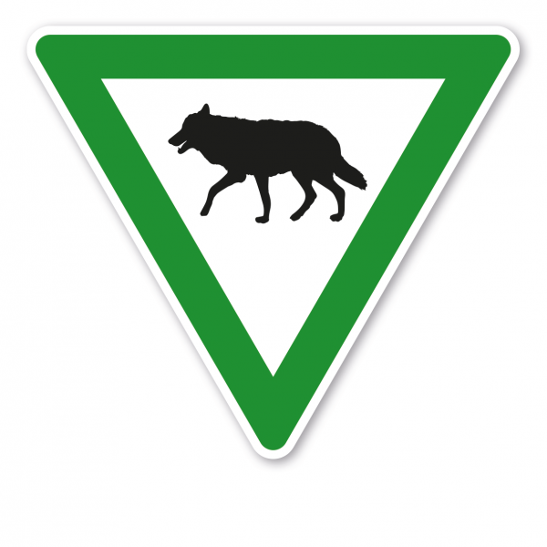 Verkehrsschild Tierschutzgebiet - Wolfsgebiet (Wolf) – VZ-PR-57