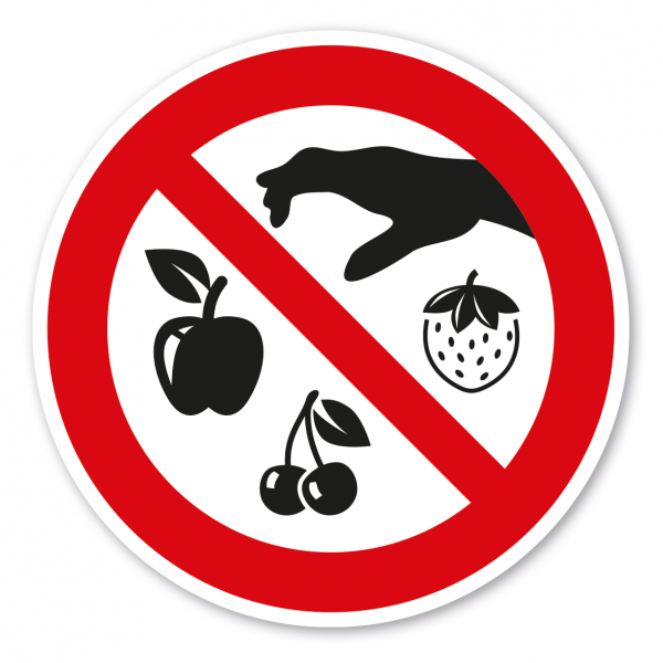 Verbotszeichen Obst pflücken verboten