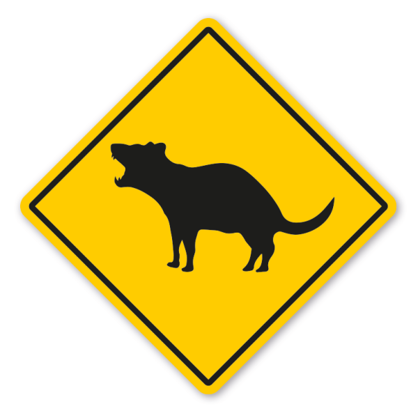 Australisches Warnschild / Verkehrsschild Achtung Tasmanische Teufel