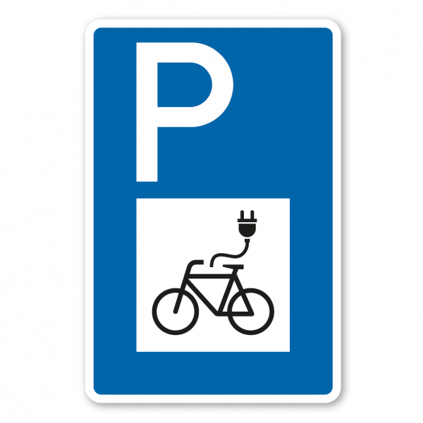 Parkplatzschild Elektrofahrrad / E-Bike – mit großem Piktogramm - Verkehrsschild