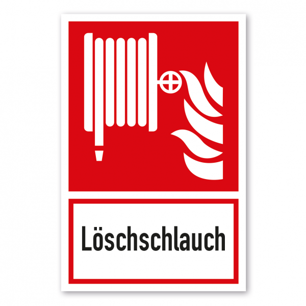 Brandschutzschild Löschschlauch - Kombi - ISO 7010 - F002-K-02