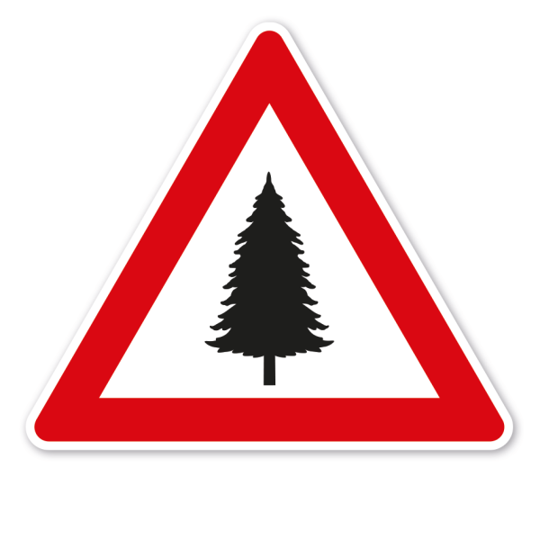 Verkehrsschild Achtung Tannenbäume – VZ-PR-264