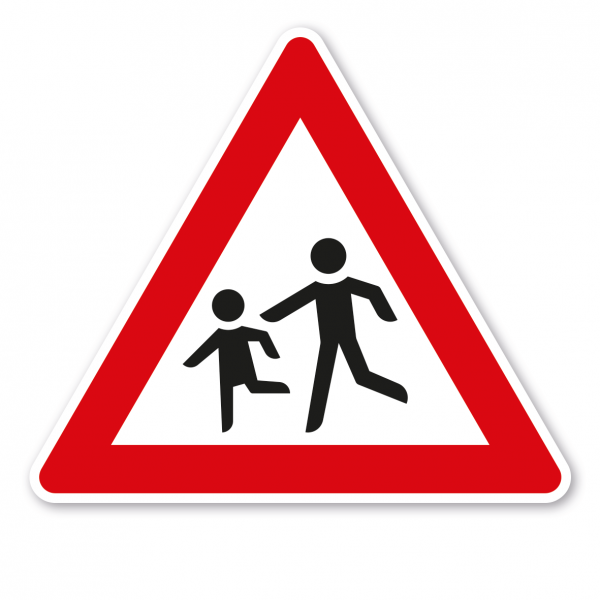 Verkehrsschild Achtung Kinder - Aufstellung rechts – VZ 136-10
