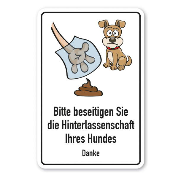 Spielplatz-Zusatzschild Bitte beseitigen Sie die Hinterlassenschaft Ihres Hundes - Schilderserie SP-01