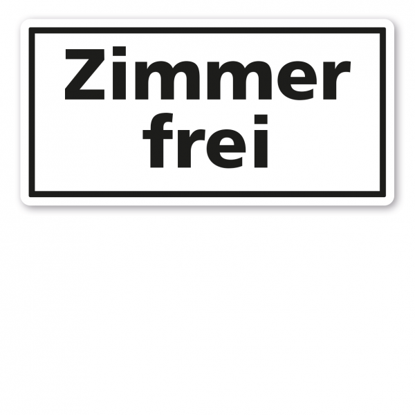 Textschild Zimmer frei