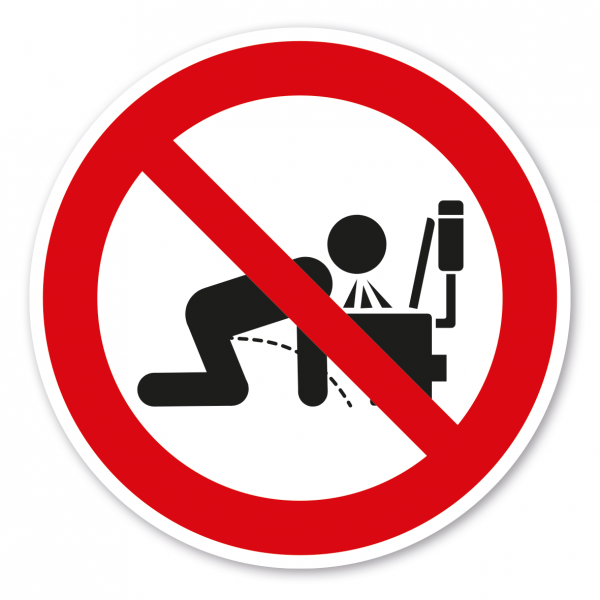 Lustiges Verbotszeichen Gleichzeitiges Urinieren und sich erbrechen (Pinkeln, Pissen, Kotzen) ist verboten