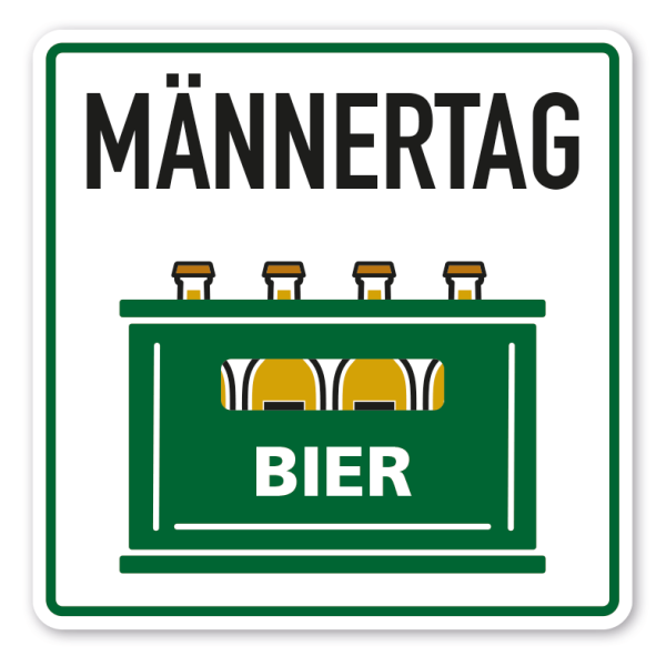 Fun-Schild Männertag - Vatertag - mit Bierkiste