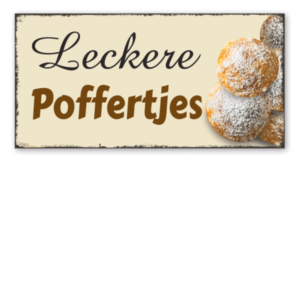 Retro Schild Leckere Poffertjes