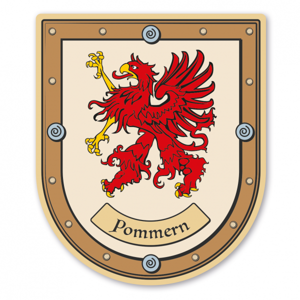 Maibaumschild / Wappen Pommern - mit Namen oder Ihrem Wunschtext - Wappen B