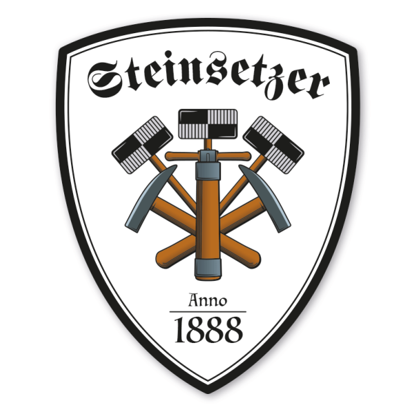 Zunftwappen Steinsetzer - Pflasterer mit Zunftnamen, Gründungsjahr oder Ihrem Wunschtext - Maibaumschild - Wappen W