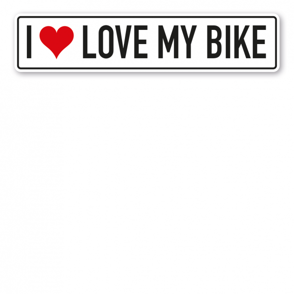 Truck / LKW - Schild I love my bike - mit Herz