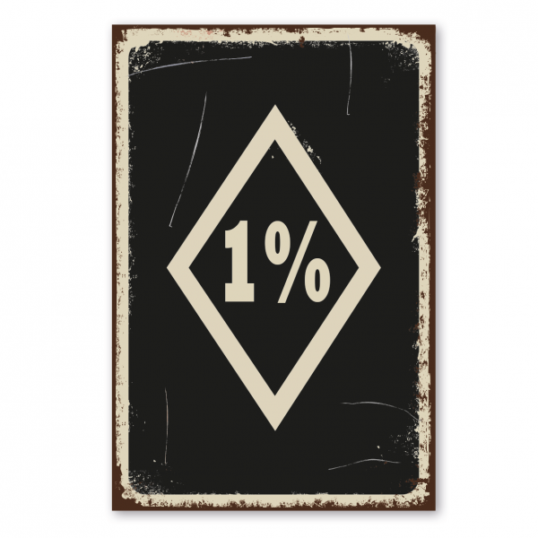 Retroschild / Vintage-Schild 1 % - Ein Prozent