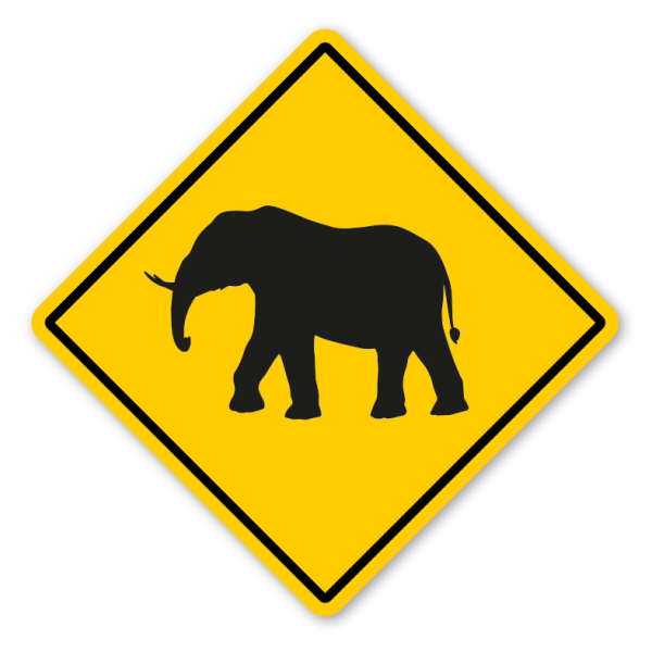 Warnschild Achtung Elefanten