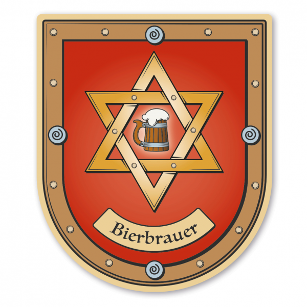 Maibaumschild / Zunftwappen Bierbrauer und Mälzer - Brauerstern - Zoiglstern - mit Zunftnamen oder Ihrem Wunschtext - Wappen B