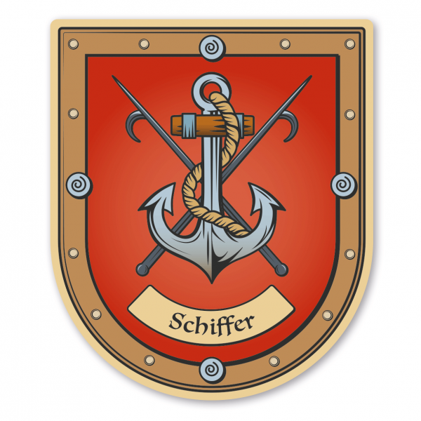 Maibaumschild / Zunftwappen Schiffer - mit Zunftnamen oder Ihrem Wunschtext - Wappen B