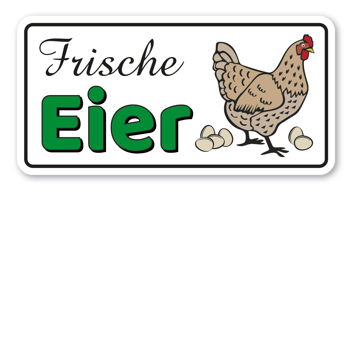 Preisschild Hühner Eier Bio Verkaufsschild Preisauszeichnung PKW-Verkaufsschild 