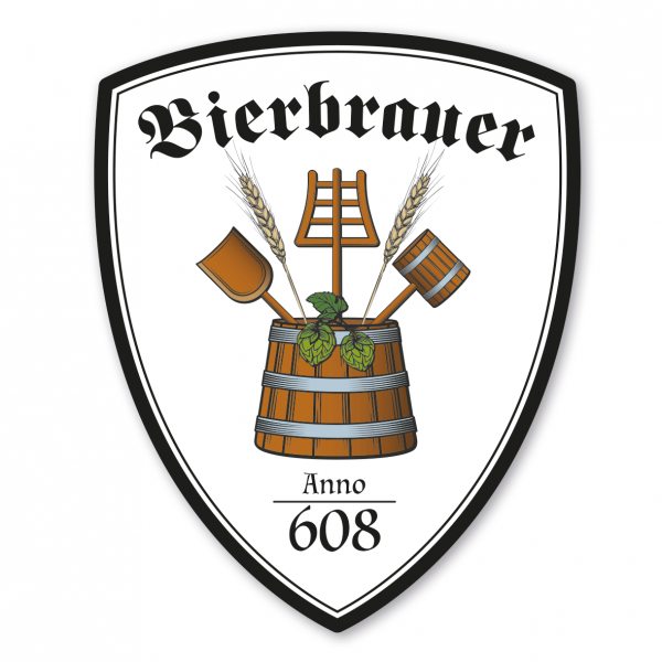 Maibaumschild / Zunftwappen Bierbrauer mit Zunftnamen, Gründungsjahr oder Ihrem Wunschtext - Wappen W