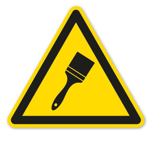 Warnzeichen Warnung Frisch gestrichen - lackiert – Pinsel