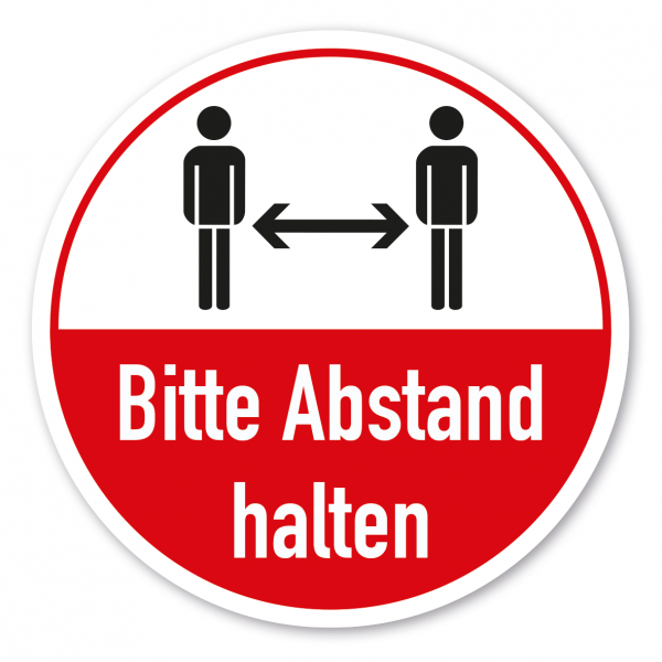 Hygienehinweis Bitte Abstand halten - als Aufkleber, Bodenkleber (rutschsicher) oder Schild