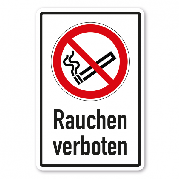 Verbotsschild Rauchen verboten - Kombi – ISO 7010 - P002-K