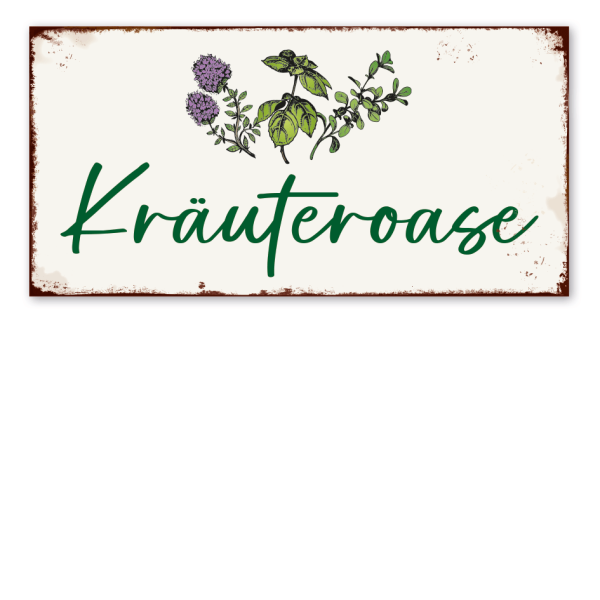 Retroschild Kräuteroase