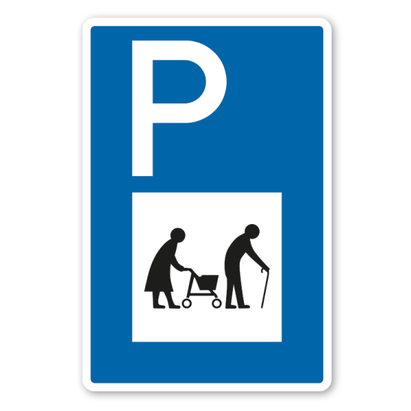 Parkplatzschild - Gehbehinderte Menschen – mit großem Piktogramm - Verkehrsschild