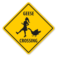Vorschau: Warnschild Geese (Gänse) crossing - mit und ohne Text Vorschau: Warnschild Geese (Gänse) crossing - mit und ohne Text
