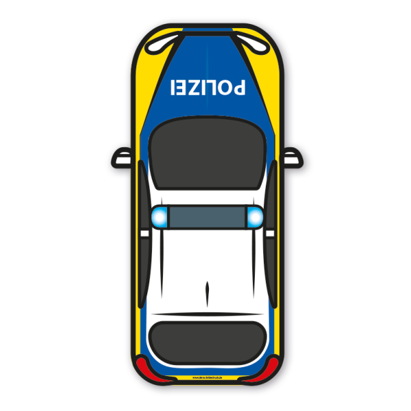 Bodenkleber für Lern- und Bewegungspfade - Fahrzeug Polizei - BWP-02-126 – Verkehrserziehung