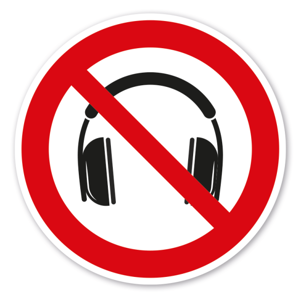 Verbotszeichen Kopfhörer verboten