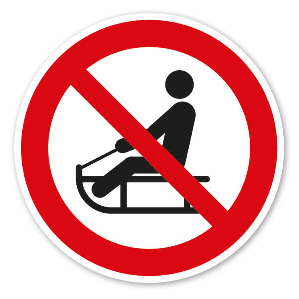 Verbotszeichen Schlitten fahren - Rodeln verboten
