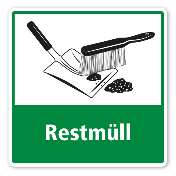 Schild zur Abfalltrennung - Restmüll