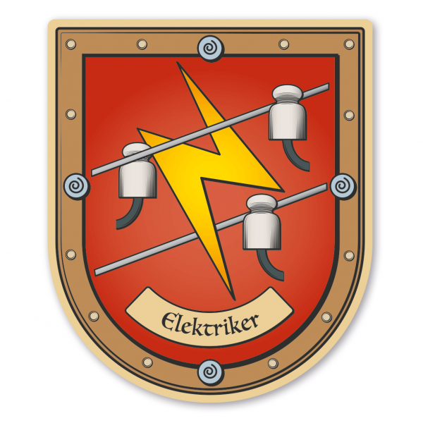 Maibaumschild / Zunftwappen Elektriker mit Zunftnamen oder Ihrem Wunschtext - Wappen B