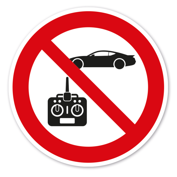 Verbotszeichen Fahren mit Modellfahrzeugen verboten