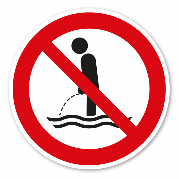 Verbotszeichen Ins Wasser urinieren verboten