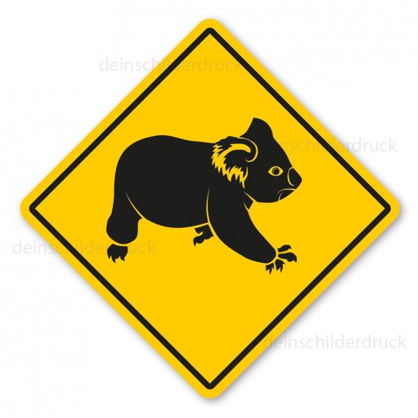 Australisches Warnschild / Verkehrsschild Achtung Koalas