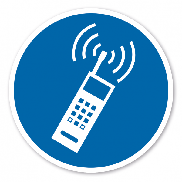 Gebotszeichen Mobiltelefonieren / Handy benutzen erlaubt
