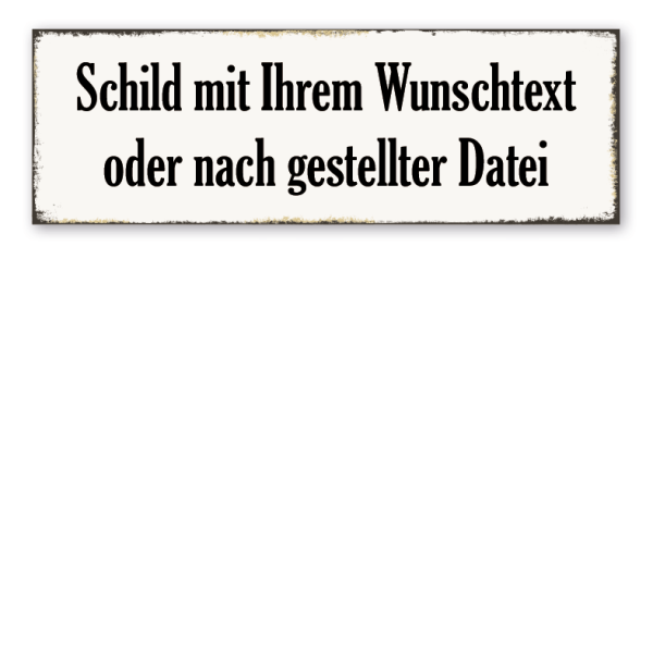 Individuelles Retroschild mit Ihrem Text oder nach Ihrer Datei