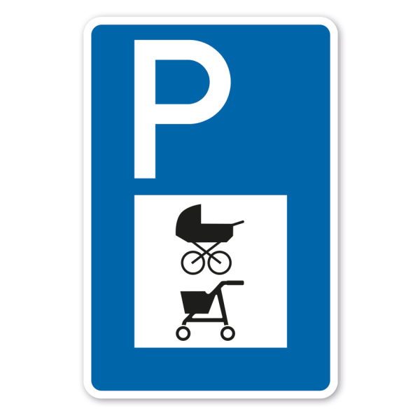 Parkplatzschild Kinderwagen - Rollator – mit großem Piktogramm - Verkehrsschild