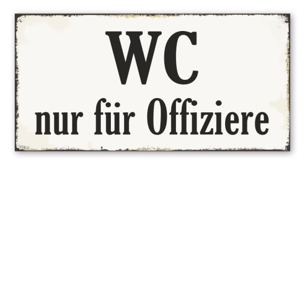 Retro Schild WC für Offiziere