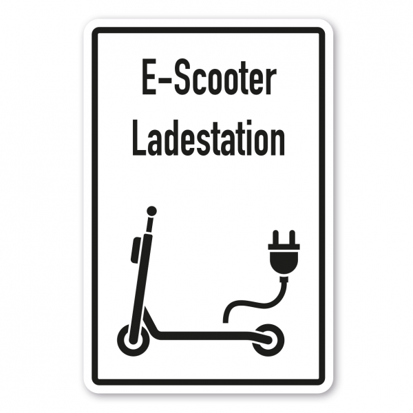 Hinweisschild E-Scooter / Elektroroller Ladestation
