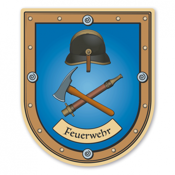 Maibaumschild / Zunftwappen Feuerwehr mit Zunftnamen oder Ihrem Wunschtext - Wappen B