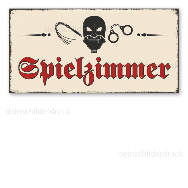 Retro Türschild Spielzimmer