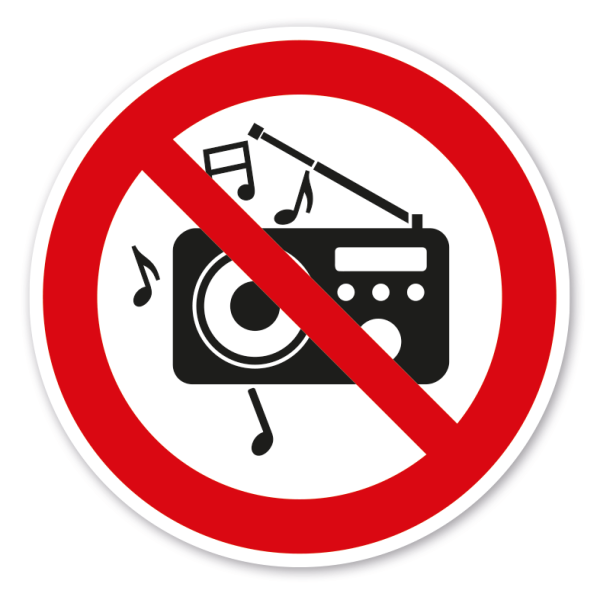 Verbotszeichen Laute Musik und Lärm verboten