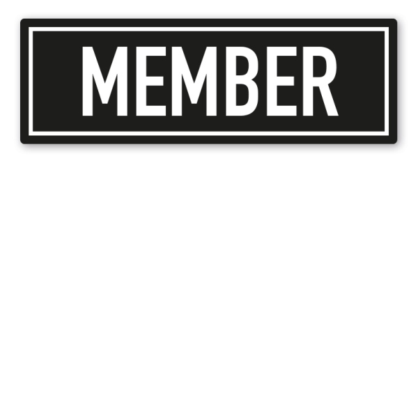 Schild für Motorradclubs - Rang - Titel Member