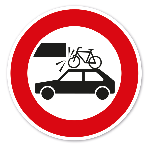 Verkehrsschild Durchfahrtsverbot für Fahrzeuge mit Fahrrädern auf Dachfahrradträgern – VZ-PR-271