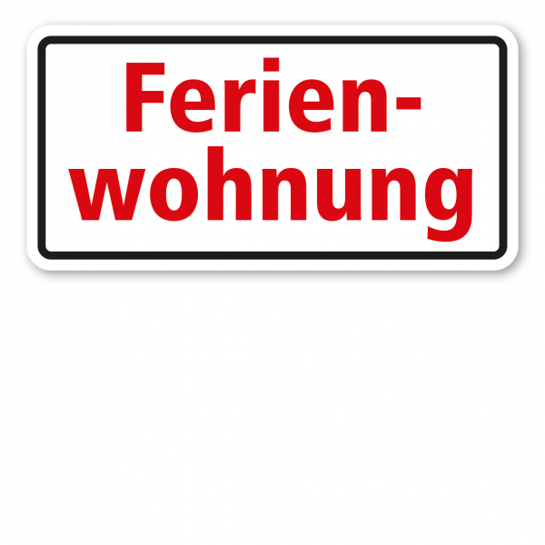 Textschild Ferienwohnung