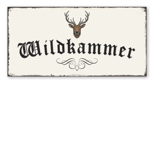 Retro Schild Wildkammer