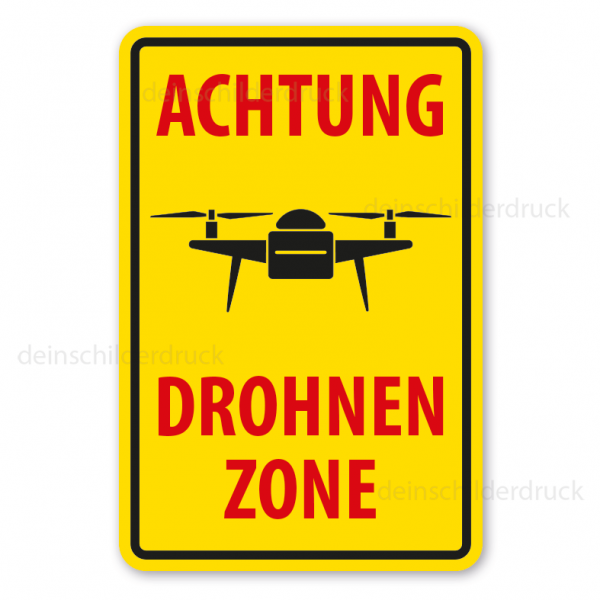 Warnschild Achtung Drohnenzone